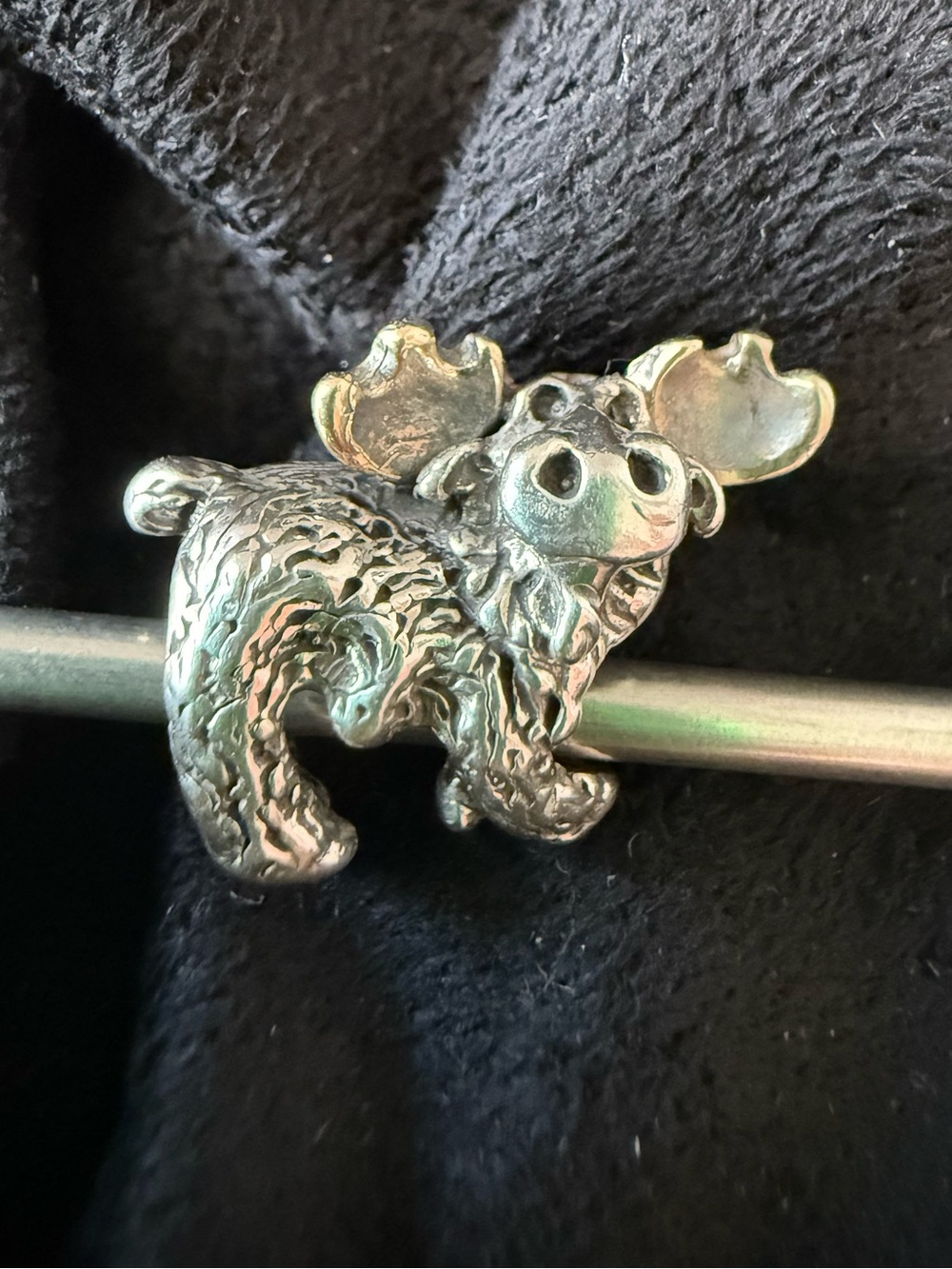Sterling Silver and 14k Gold Moose Charm Park City Jewelers